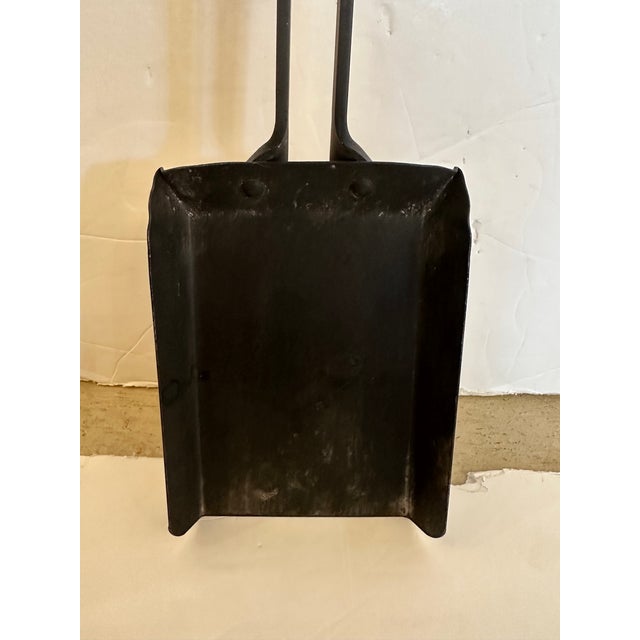 Midcentury Modern Iron and Brass Fireplace Tool Set -Set of 4 For Sale - Image 9 of 12