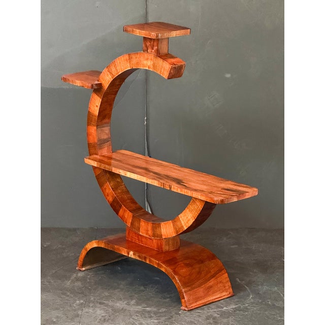 Art Deco Plant Stands or Etageres of Figured Walnut - Individually Priced For Sale - Image 4 of 11