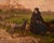 Charles Jean Auguste Escudier, Landscape with Shepherdess and Dog, 1895, Oil on Canvas, Framed For Sale - Image 3 of 11
