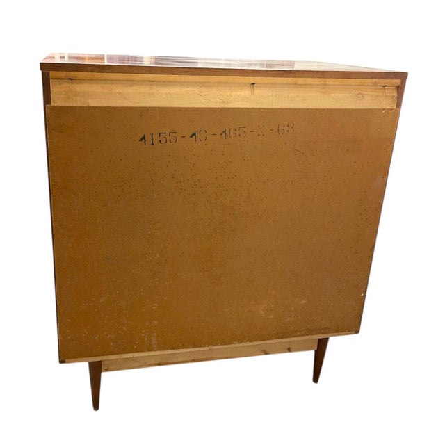 1970s Mid-Century Modern Highboy Dresser With Sculpted Drawer Fronts For Sale In Seattle - Image 6 of 10