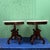 This pair of marble top tables is absolutely gorgeous. Each table base features a rose embellishment and a dark stain to...