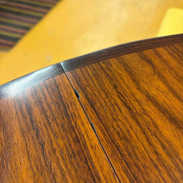 Gudme Danish Small Round Rosewood Dining Table With Leaf For Sale - Image 12 of 16