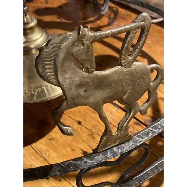 Metal Early 20th Century European French/English Country Style Iron Chandelier With Brass Animals For Sale - Image 7 of 12
