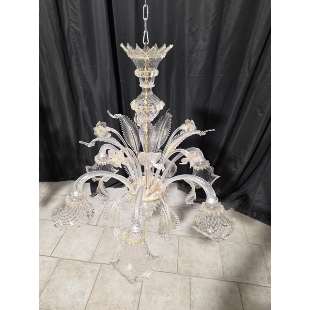 Murano Glass Chandelier, 1980s For Sale - Image 8 of 9