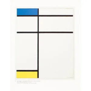 1991 After Piet Mondrian "Composition With Blue, Yellow and White", Full-Color Parisian Print