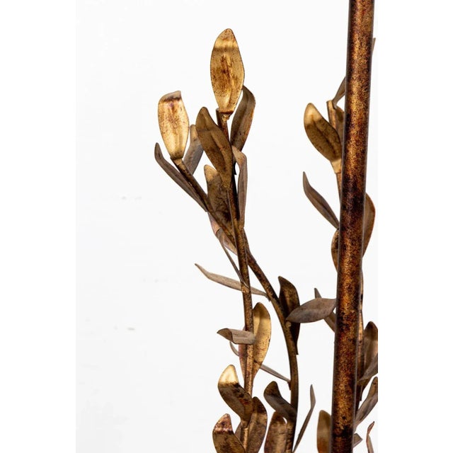 Hollywood Regency Gold Gilt Floor Lamp For Sale - Image 3 of 5