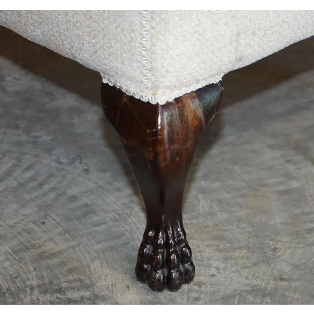 Antique Hand Carved Lion's Paw Leg Club Armchair For Sale - Image 12 of 18