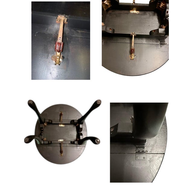 Mid 20th Century Queen Anne Drop Leaf Table-Black Painted-Side-Accent-Farmhouse-Small-End-Entry For Sale - Image 10 of 10