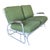 1930s Streamline Art Deco Aluminum Patio Glider Settee For Sale