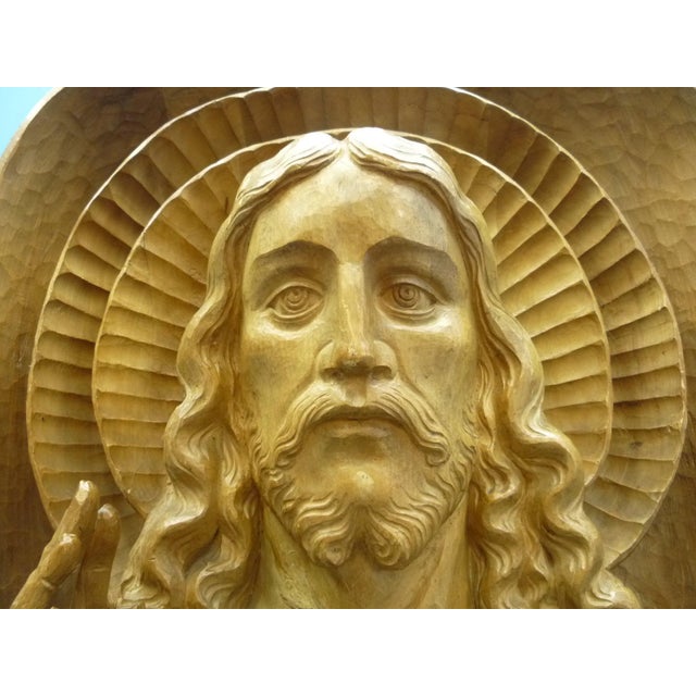 Anthroposophical Jesus Sculpture, 1940s, Limewood For Sale - Image 3 of 11