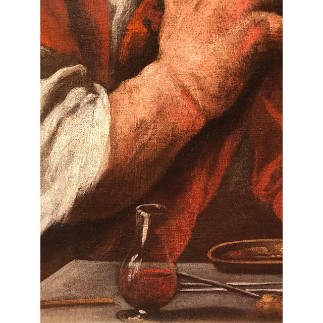 Pietro Della Vecchia, The Alchemists, Oil on Canvas, 17th Century, Framed For Sale - Image 4 of 14