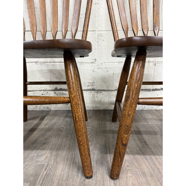 Vintage Bent Hoop Back Spindle Paddle Back Arrow Back HIgh Back Windsor Chairs For Sale - Image 9 of 11