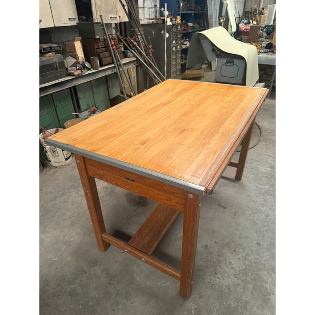 1960s Vintage Solid Oak Mayline Drafting Table With Topper For Sale - Image 14 of 14