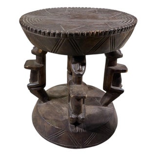 Vintage African Dogon Tribe Milk Stool, Mali 10" H For Sale