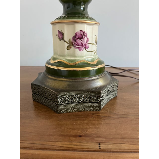 Pair of Vintage Hand-Painted Porcelain Lamps, Circa 1942 For Sale In New York - Image 6 of 8