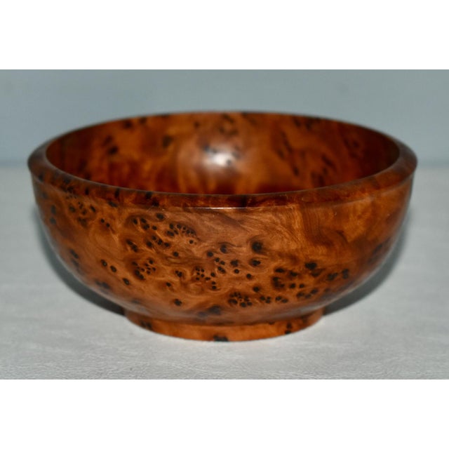 Vintage (1970's )Handcrafted Round Bowl made of Thuya Wood Root - BurlWood. The Measurements: 4" Diam. x 2"H. Flat Rate...