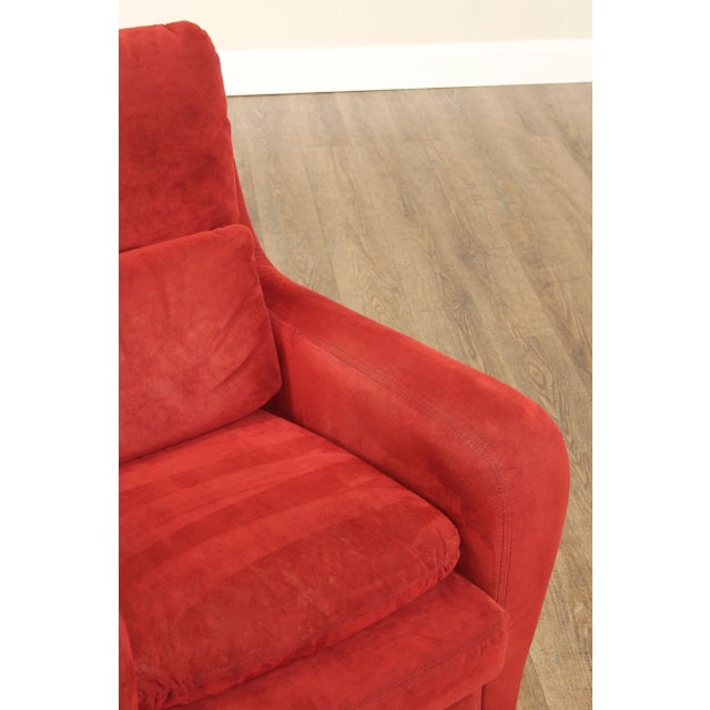 Roche Bobois Italian Modern Upholstered Lounge Armchair and Ottoman For Sale - Image 9 of 12