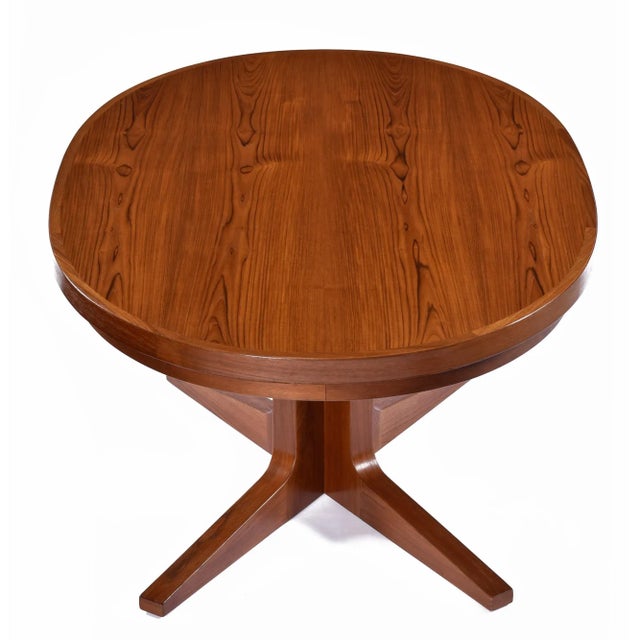 Wood Refinished Expanding Oval Danish Modern Teak Flip-Flap Dining Table by Dyrlund For Sale - Image 7 of 15