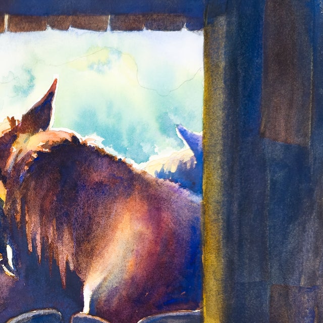1990s Horses Outside the Stable - Tomoko Parry, C. 1990s For Sale - Image 5 of 10