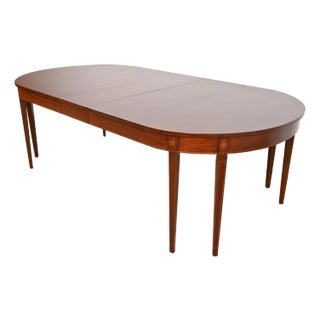 Kindel Furniture Federal Inlaid Mahogany Extension Dining Table, Newly Refinished For Sale