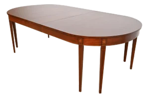 Kindel Furniture Federal Inlaid Mahogany Extension Dining Table, Newly Refinished