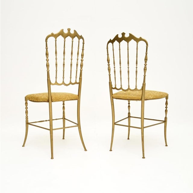 Vintage Italian Chiavari Dining Chairs in Brass, 1950, Set of 2 For Sale - Image 4 of 9