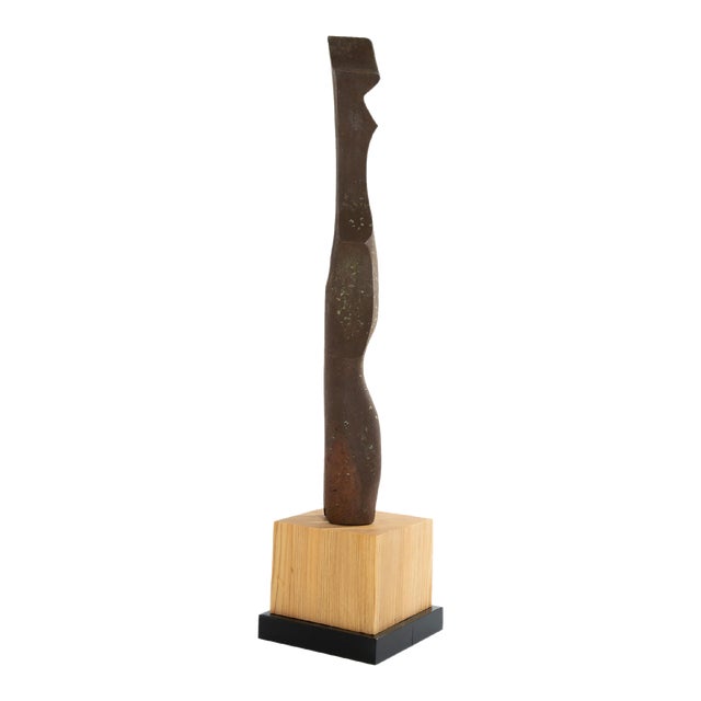 Abstract Cast Iron Sculpture With Base by Jim Barnes For Sale