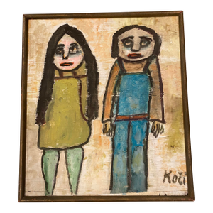 Late 20th Century Folk Art Painting on Board