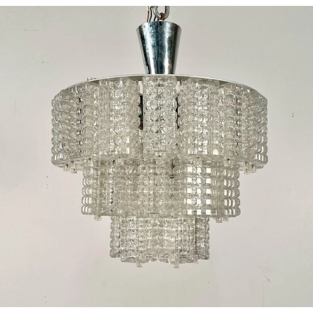 Mid-Century Modern Small Austrian Mid-Century Modern Chandelier / Pendant by Kalmar, Three-Tier For Sale - Image 3 of 12