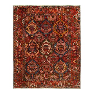 1940s Pasargad DC Rust Persian Red Bakhtiari Rug For Sale