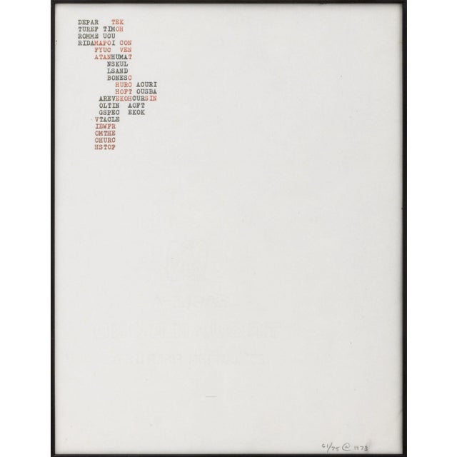 Carl Andre (American, 1935-2024), "Yucatan", Xerox Poem Page, 1973, from "A Portfolio of Prints to Commemorate the...