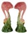 1987 Ceramic Flamingo Tropical Candle Holder Pair by Ronnie's Ceramic Company For Sale