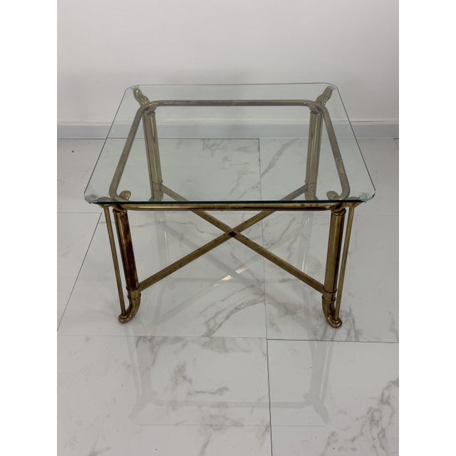 Hollywood Regency Inspired Brass Coffee Table, 1970s For Sale - Image 4 of 8