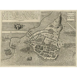 Antique Map of the Siege of Syracuse, 1675 For Sale