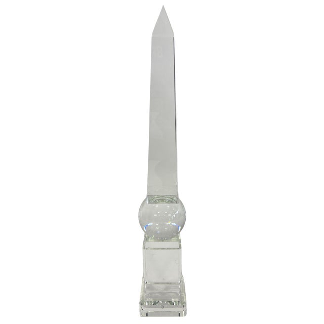 Crystal Obelisk is constructed from formed crystal and cut and ground to shiny smoothness by Global Views.