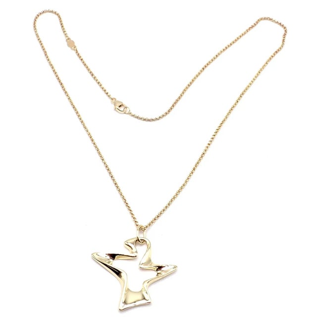 Contemporary Georg Jensen Bird 18K Yellow Gold Pendant Necklace 2000 For Sale - Image 3 of 10