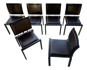 Quadro Chairs in Leather by Bruno Rey for Dietikon, 1990s, Set of 6