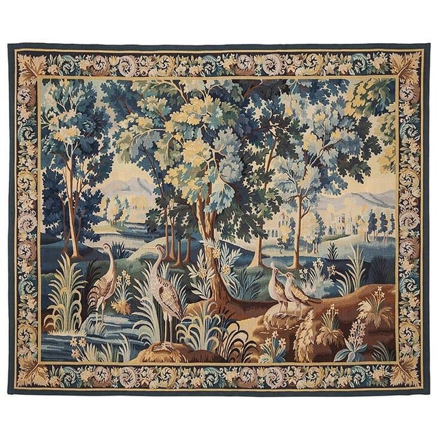 This tapestry is inspired from a fine example of a classical Verdure Tapestry, woven in Aubusson in France the 17th...