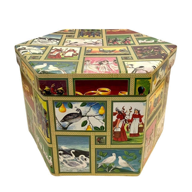 Vintage the Twelve Days of Christmas Decoupage Ornaments W/Box | Chairish