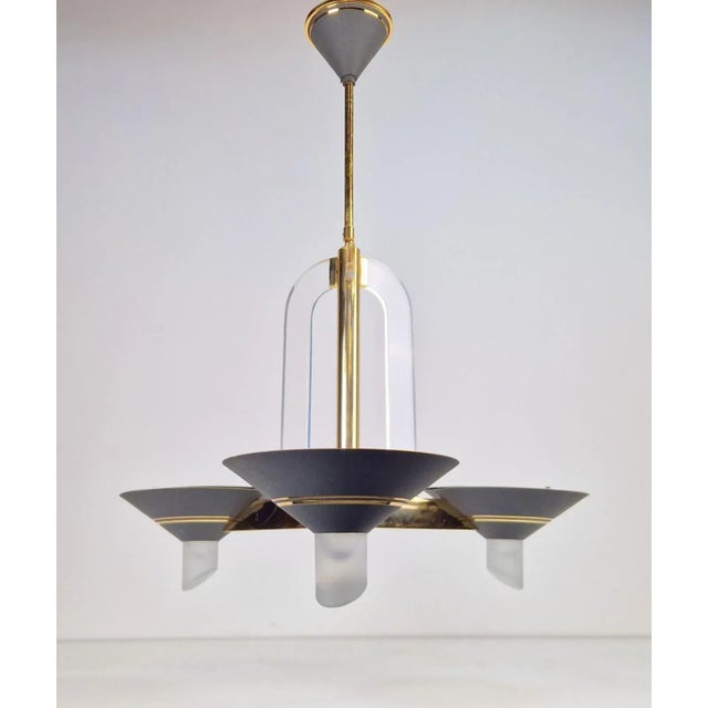 Vintage French Brass Acrylic Chandelier, 1970s For Sale - Image 15 of 15