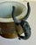 Early 20th Century Antique Brass Shaving Mug With Milk Glass Liner & Silver-Toned Shield Cartouche For Sale - Image 5 of 11