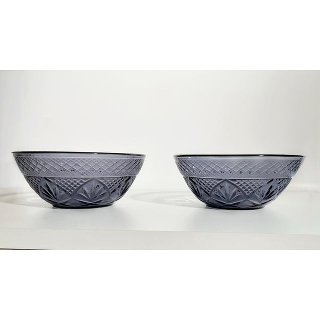 Late 20th Century Cristal D’Arques Durand Amethyst Glass Dessert Bowls & Plates - Set of 4 For Sale - Image 4 of 4