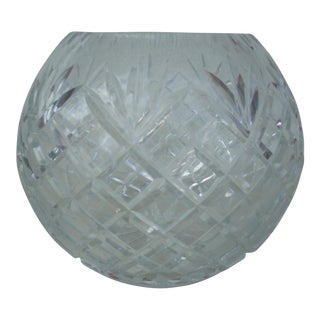 Cut Clear Crystal Rose Bowl For Sale
