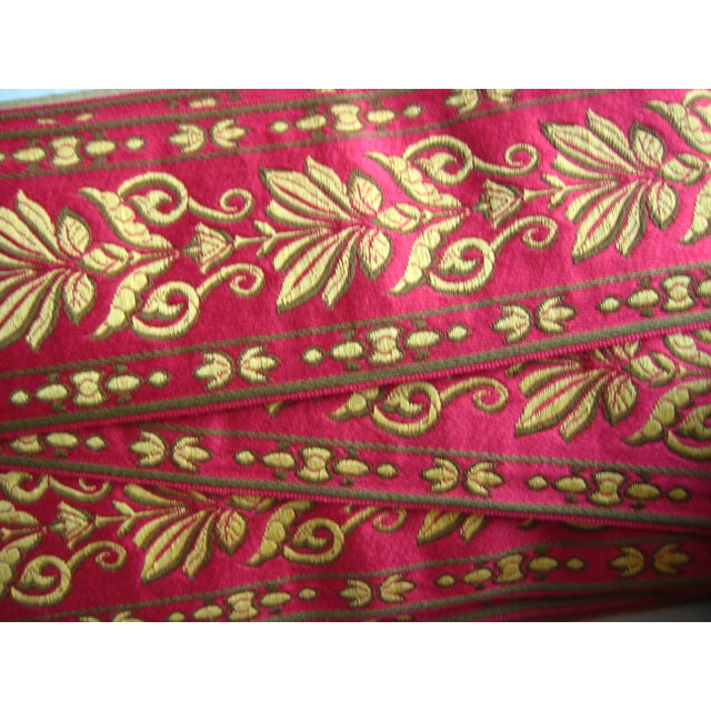 French French Lyon Silk Napoleon III Style 27 Yard Trim Roll For Sale - Image 3 of 7