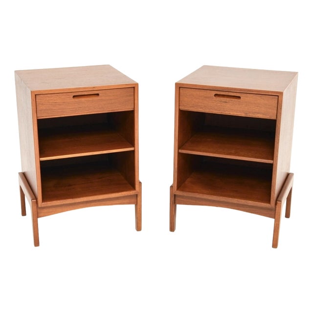 Vintage Danish Teak Nightstands by Ib Kofod-Larsen, 1960, Set of 2 For Sale