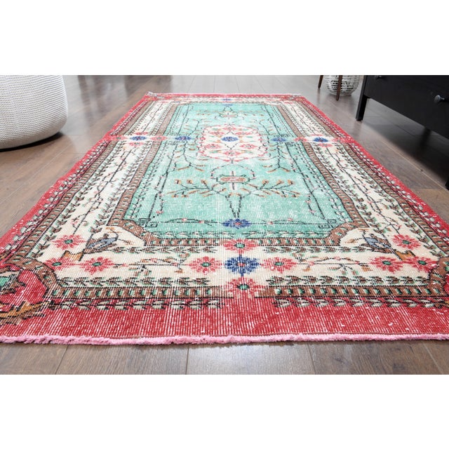 1970s 1970s Vintage Handmade Wool Cotton Area Rug For Sale - Image 5 of 11