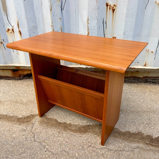 Mid-Century Modern Teak End Table /Magazine Rack by FBJ Mobler, Denmark. Circa 1970s For Sale - Image 13 of 18