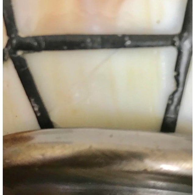 Late 20th Century Vintage Floral Multicolor Stained Glass Wall Sconce For Sale - Image 5 of 11