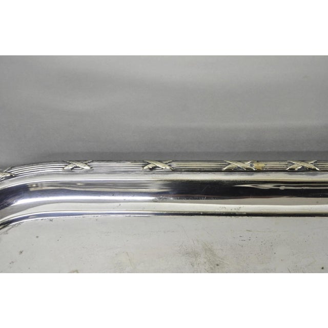 Early 20th Century Antique Waring & Gillow English Edwardian LRG Silver Plated Serving Platter Tray For Sale - Image 5 of 14
