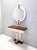 Postmodern Ivory Lacquered Walnut Wall Mirror and Console Table, Italy, 1970s, Set of 2 For Sale - Image 4 of 11